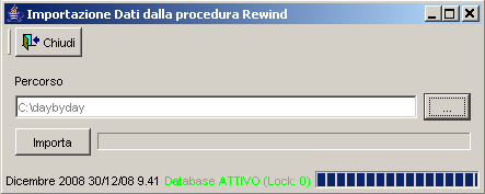 Apertura Mese Questa fase permette: La visualizzazione del periodo corrente Mette in evidenza l ultimo mese aperto. E possibile la cancellazione del mese cliccando sul pulsante ELIMINA. Attenzione!