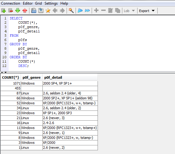 APPENDICE A Si possono anche utilizzare tool grafici per l'estrapolazione dei dati, che permettono di salvare l'output su file tipo excel o pdf.