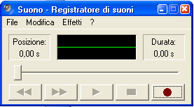 SOFTWARE PER LA REGISTRAZIONE Registratore di suoni