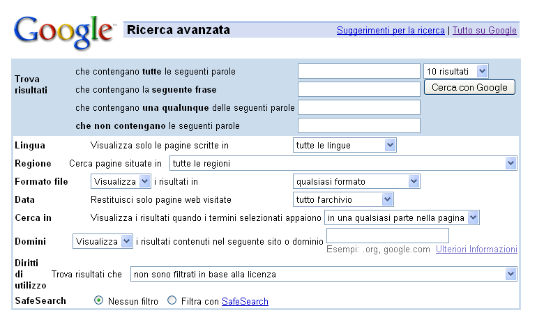 40 7.3.2.3 Utilizzare funzioni di ricerca avanzate per affinare una ricerca: per frase esatta, escludendo parole, per data, per formato di file.