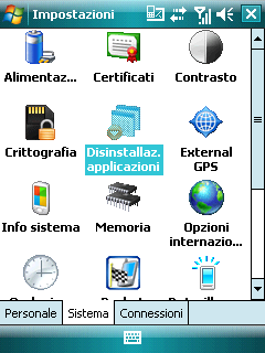 Kaspersky Mobile Security PER Microsoft Windows Mobile 65 3. Disinstallare l applicazione.