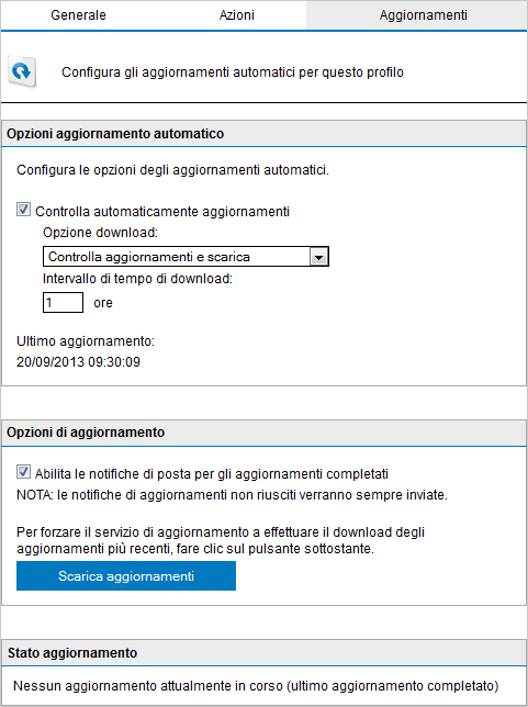 personalizzata su disco dove è possibile salvare il file di registro.