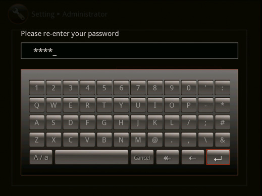 Modificare le password di default sia per il profilo Amministratore che per la funzionalità VCLink/Screenshare. Nota: la password di default è 1234 5.