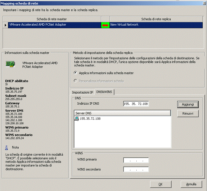 Creazione di un nuovo scenario High Availability per sistemi completi EC2 12. Espandere l'opzione Mapping di rete fisica da Reindirizzamento traffico di rete.