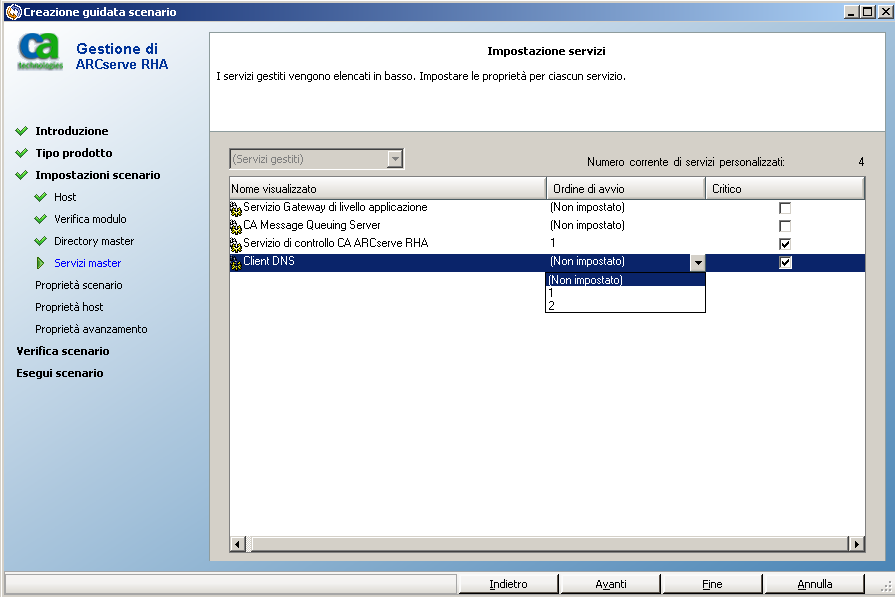 Gestione servizi Microsoft SharePoint Server - Elenca i servizi correlati a SharePoint se sull'host corrente è installato SharePoint Server VMware vcenter Server - Elenca i servizi correlati al