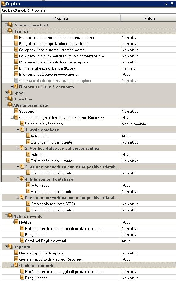 Proprietà degli script definiti