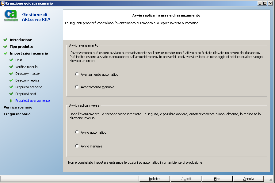 Creazione di un nuovo scenario HA per file server 10. Impostare il metodo di Reindirizzamento traffico di rete desiderato, come descritto nella sezione Reindirizzamento IP. Fare clic su Avanti.