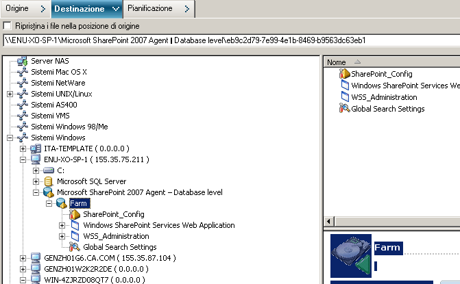 Esecuzione di un ripristino a livello di database in SharePoint Server 2010 7.