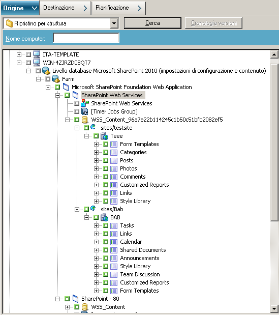 Eseguire un ripristino a livello di documento alla posizione alternativa in SharePoint 2010/2013 3.