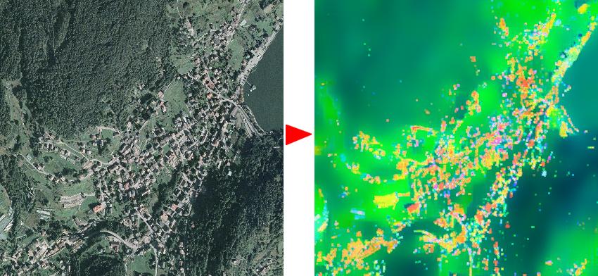 Analisi delle immagini e generazione degli oggetti 3D 57 Analizziamo nel dettaglio i vari blocchi: Segmentazione zone urbane La prima operazione che viene effettuata sull ortofoto consiste nell