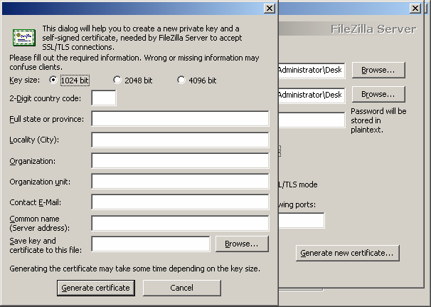 Il campo Use custom port range servirà per restringere il numero delle porte che vogliamo che il server utilizzi per la modalità passive mode e che comunicherà al client per essere da questo