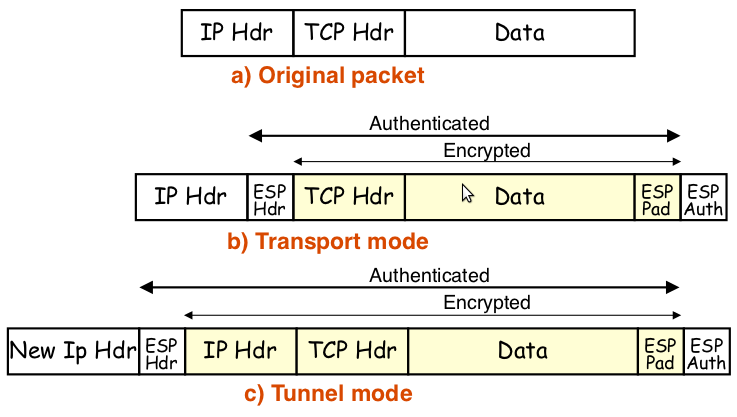 4.3. IPSEC - VPN 41 (a) Rappresentazione grafica. (b) Incapsulamento.