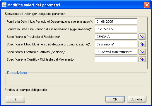 Costruzione Campione da Porta d ingresso SIL MOVIMENTI Tutte le persone che sono state cessate dal settore attività manifatturiere nel semestre 01-06-2005 / 31-12-2005 (v. chiusura Ilva).