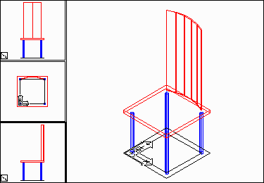 Claudio Gasparini Il disegno in 3D 10 Fig.10 Divisione dello schermo grafico in 4 finestre che riproducono all inizio lo stesso punto di vista.