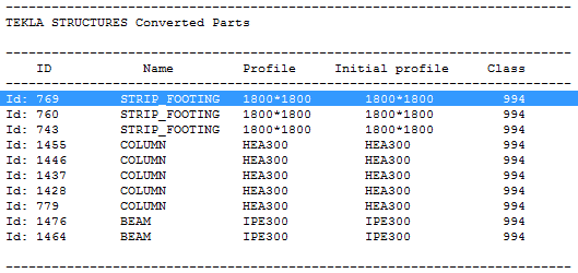 Valore classe Dati degli oggetti IFC Descrizione degli oggetti convertiti 995 Parte Brep senza nome Il profilo può essere un estremi box a causa della mancanza di dati del profilo nel modello IFC Il