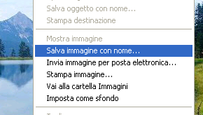 Scaricare un file da Internet (download) Caricare la pagina desiderata Fare clic con il tasto destro del mouse sull oggetto da scaricare: appare un menu di scelta Fare clic sulla voce Salva oggetto