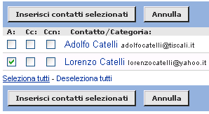 Gestire la rubrica Quando si spediscono spesso e-mail agli stessi destinatari è utile usare la rubrica per archiviare i diversi indirizzi, al fine di ottimizzare le operazioni.