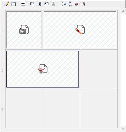 Passo 3 Creazione delle pagine Questa finestra permette di procedere alla creazione della pagina corrente attraverso la definizione dell'impaginazione e l'inserimento degli opportuni contenuti.