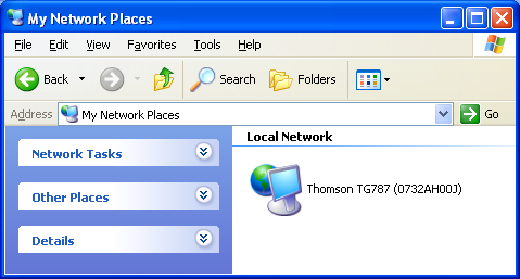 4 Ulteriori funzionalità di Thomson Gateway 4.1.1 Accesso a Thomson Gateway con UPnP Windows Vista Se sul computer è installato Windows Vista: 1 Nel menu Start di Windows, fare clic su Rete.