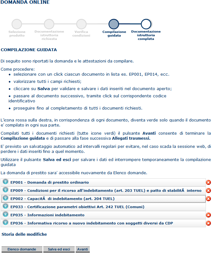 Compilazione guidata La compilazione guidata consente di inserire i dati