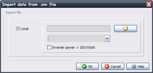 PVCONVERT E' possibile utilizzare il programma Pvconvert per importare i file dati di Sunvision1 (.snv) e renderli compatibili con i file dati creati da Sunvision2.