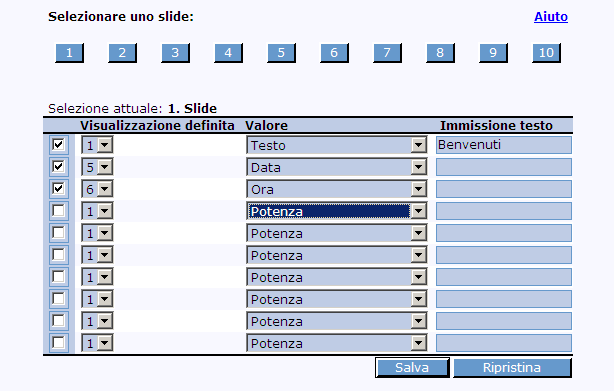 Configurazione Sunny Matrix: 2 Step