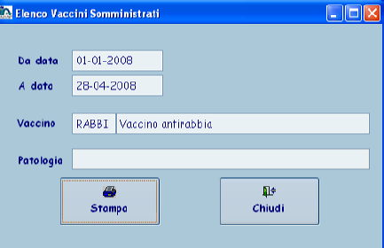 2.2.8. Elenco Vaccini Somministrati Funzione che produce un elenco delle vaccinazioni somministrati delimitabile per data e per Tipo di Vaccino.