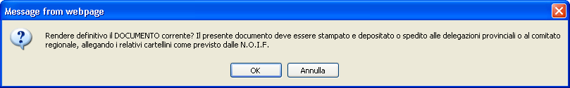 Se si preme OK il giocatore verrà tolto dal documento, premendo Annulla il giocatore resterà nel documento.