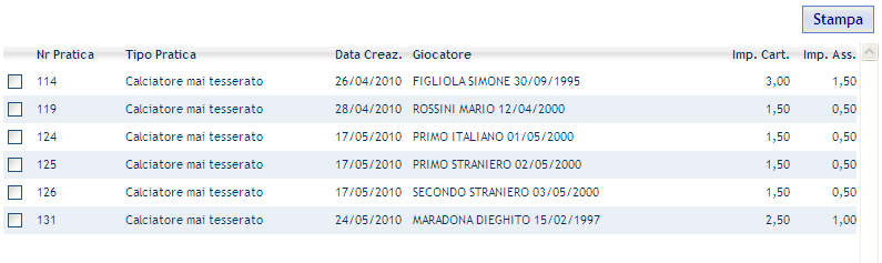 - la pratica è stata salvata definitivamente ed è stata generata la stampa, non sono possibili ulteriori operazioni, tranne la ristampa; - la pratica è stata ricevuta dal