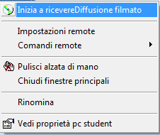 Cliccando su Inizia a ricevere Diffusione filmato, il computer in oggetto inizierà a ricevere il filmato.