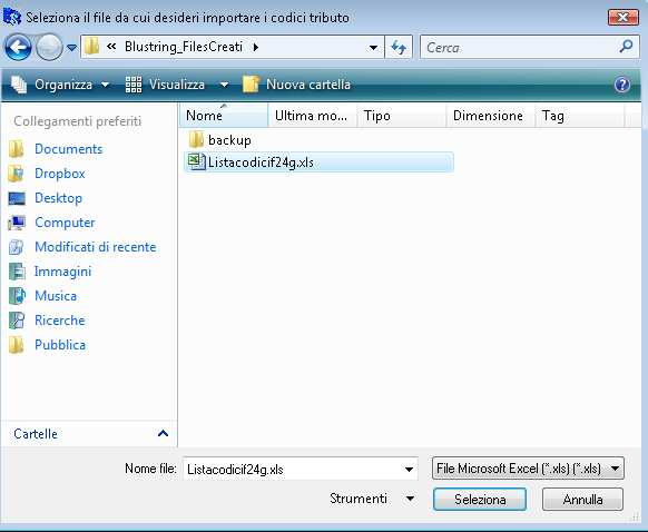 5) Infine, tramite la finestra di dialogo, selezioniamo il file scaricato, e