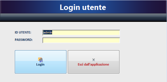 L utente ha così assunto lo status di AMMINISTRATORE, e potrà definire gli accounts ed ipoteri degli UTENTI STANDARD.