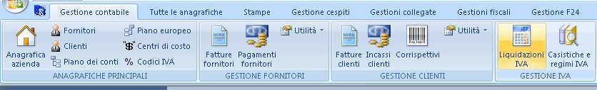 L ACCONTO IVA 1) CALCOLO DELL ACCONTO IVA Per il calcolo dell acconto IVA, procediamo in modo analogo alle liquidazioni periodiche. Selezioniamo il comando LIQUIDAZIONI IVA.