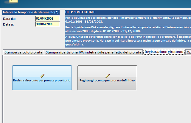 REGISTRAZIONE GIROCONTO, e cliccando sul