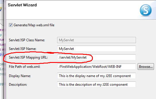 vengono generati in automatico delle informazioni relative alla nostra servlet tar cui il Mapping URL in