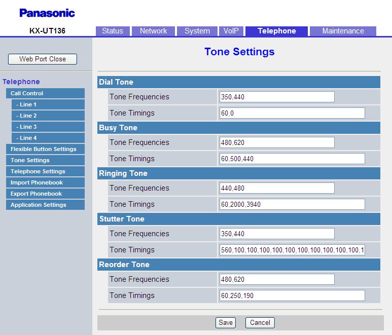 4.6.4 Tone Settings Label Name (N. 1 24) Specifica il messaggio da visualizzare sullo schermo quando viene premuto un tasto programmabile.