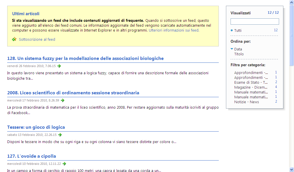 G. Pettarin ECDL Modulo 1: Concetti di base 83 Gli RSS offrono numerosi vantaggi soprattutto per quei siti che aggiornano i loro contenuti quotidianamente.