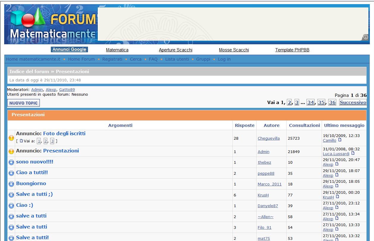 G. Pettarin ECDL Modulo 1: Concetti di base 86 sensazione di essere in un luogo specifico: i forum possono essere integrati direttamente all interno di un sito web.