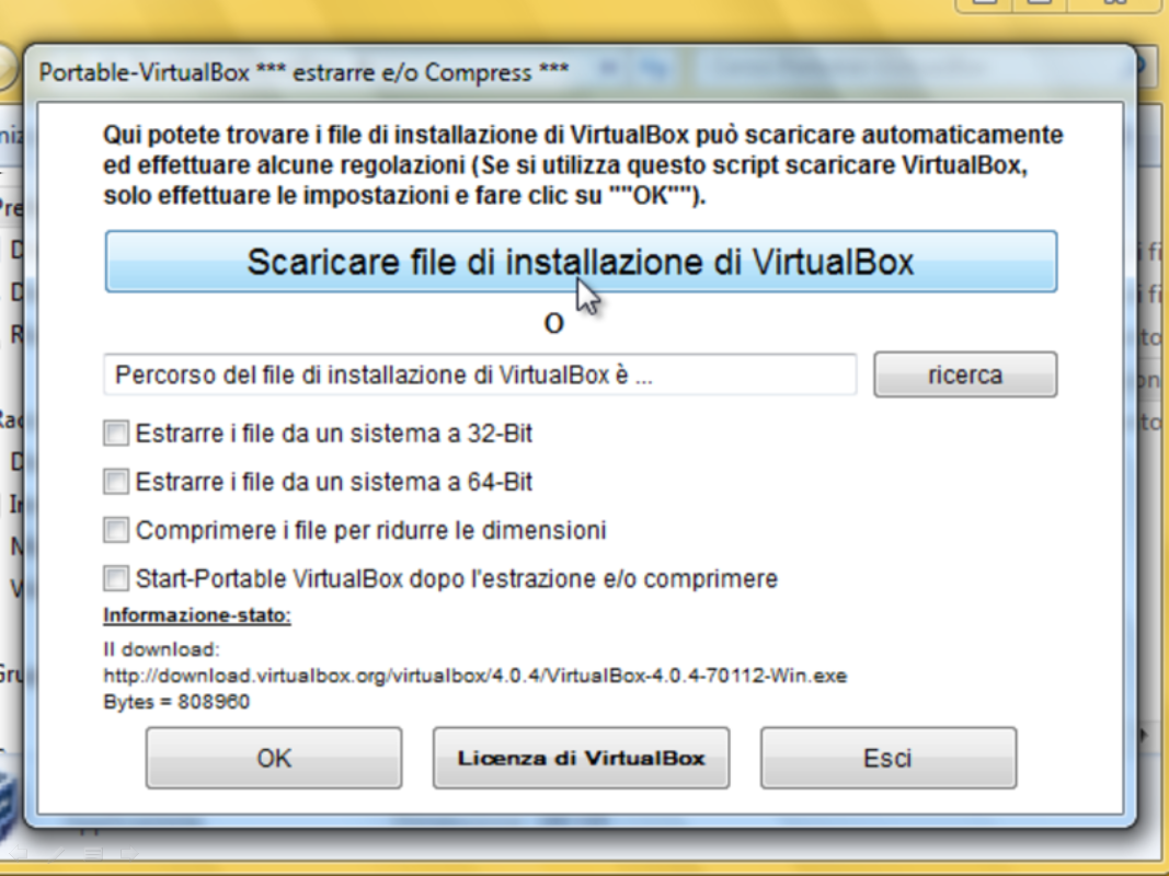CAPITOLO 3. DUE SCENARI DI ANTI-FORENSICS 29 Installazione di Portable-VirtualBox.
