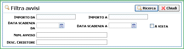 Puoi richiedere di ricevere automaticamente gli effetti in scadenza alla tua Banca (c.d. avvisatura effetti), attiva o passiva che sia, così li troverai già caricati nella lista "Dati degli avvisi telematici" e semplicemente selezionandoli, potrai inviarli al pagamento.