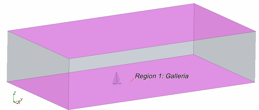 42 Fig. 3.22 Suddivisione della geometria. Tale suddivisione permette di definire caratteristiche e infittimenti della griglia diversi per i differenti boundary.