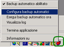 8.4 Backup AUTOMATICO La procedura di Backup Automatico genera automaticamente un file compresso (zip) contenente il backup del database.