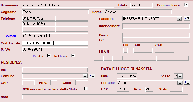 Aspetti fiscali 41 Se trattasi di persona fisica vanno