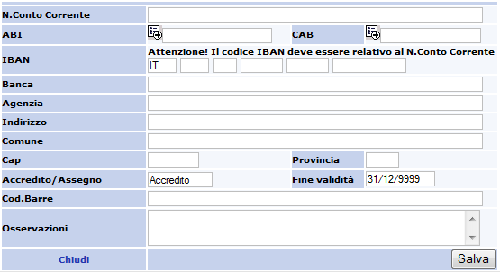 Fig.11 NB: Dal 30 giugno 2008 non è più possibile effettuare bonifici in assenza dell indicazione del codice IBAN. Selezionare l icona posta accanto alla scritta ABI.