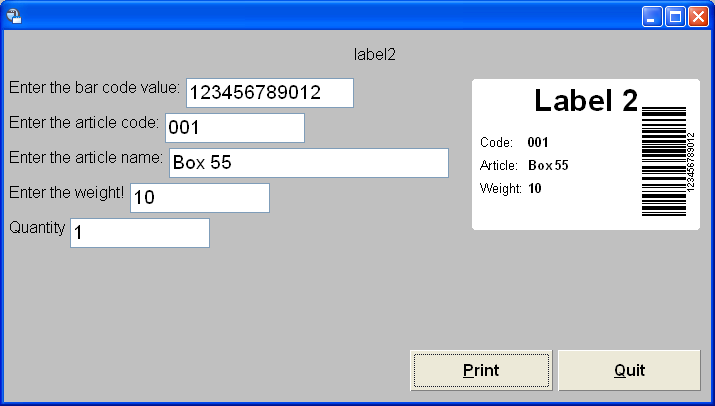 Capitolo 4: Altre applicazioni NiceLabel 12. Per verificare il funzionamento del modulo, eseguirlo facendo clic sul pulsante oppure selezionando il comando Run [Esegui] nel menu Design. 13.