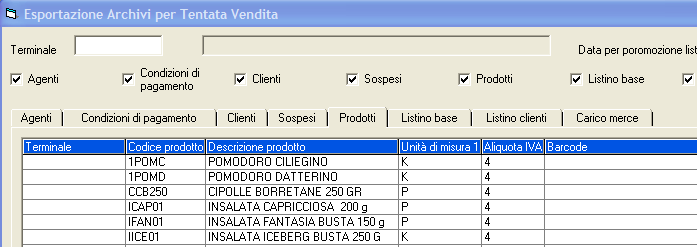 - 182 - Manuale di Aggiornamento Sospesi: tutte le partite aperte relative ai documenti emessi da Terminale di Tentata Vendita (sono le partite aperte del Cliente abbinato al relativo destinatario)