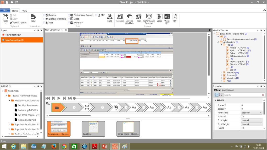 Object Properties in each layout C Application Recording «ScreenFlow» XML Source Generation Multiple Output Generation A B D ScreenFlow