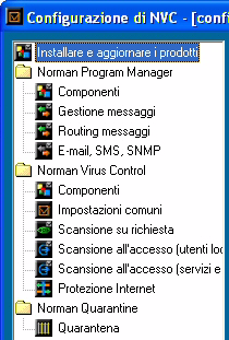 9 NVC per workstation Manuale dell'utente Programmi e moduli NVC In questo capitolo viene descritto come NVC e altri prodotti Norman vengono presentati nell'editor di Configurazione e sotto l'icona