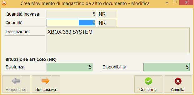 4. Indicare nel campo Numero il riferimento esatto del documento da caricare. E possibile ricercare un documento e saranno proposti solo quelli emessi con una causale compatibile a quella indicata.