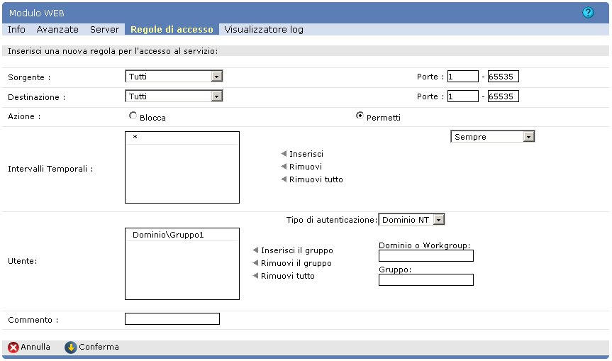 2. Inserire nella voce Estensioni proibite tutte le estensioni che devono essere bloccate separate da uno spazio (esempio: "exe mp3 bat..."). 3.